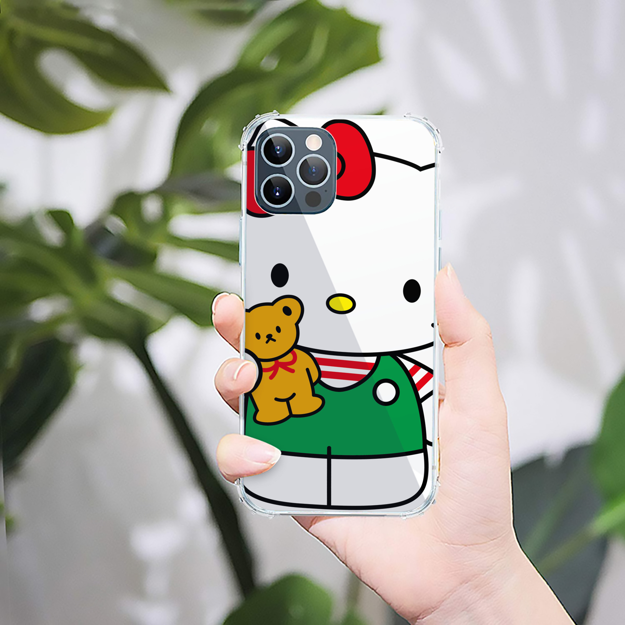 （画像用） Hello Kitty ハローキティ 【iPhone 12シリーズ対応】透明スマホケース（クリアソフトケース）